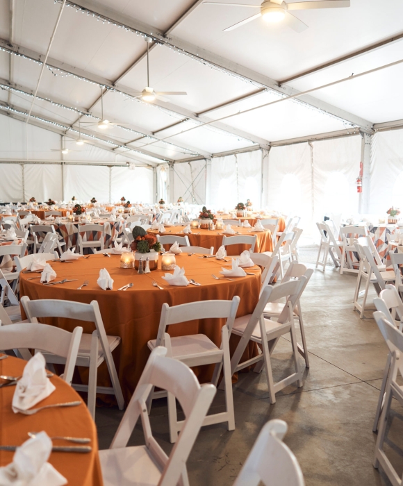 image of decorated tables in the Terraza