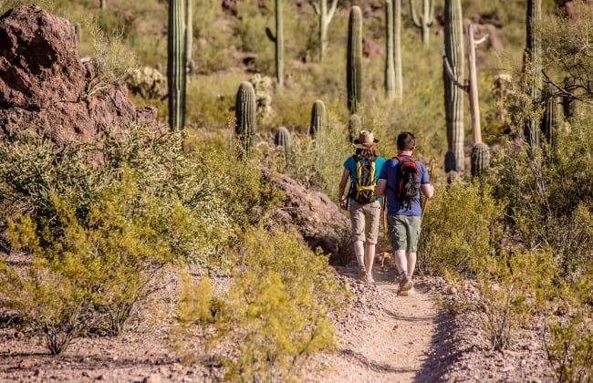 Image of couple hiking