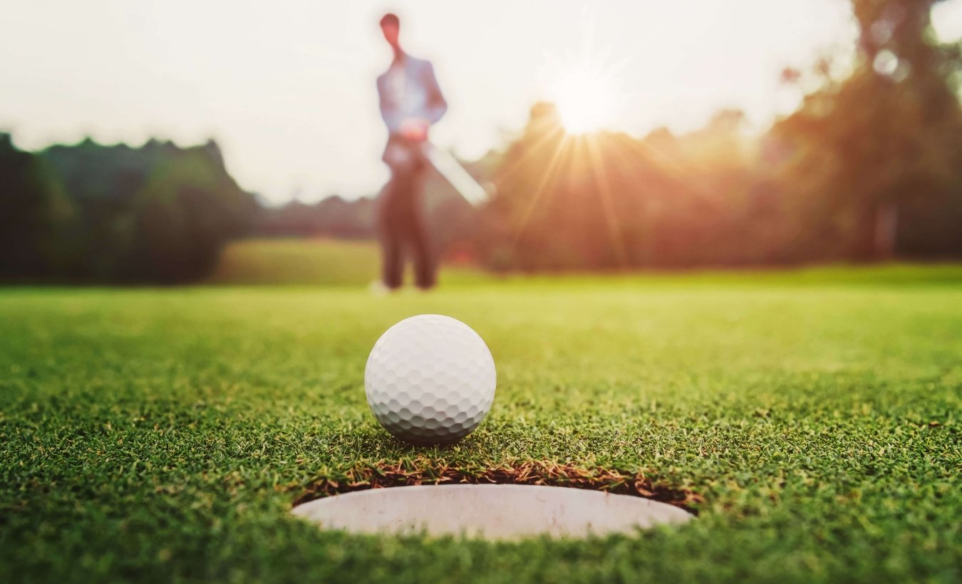 image of a golf ball on the edge of the cup