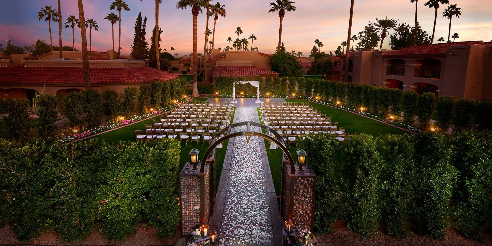 Image of the Plaza Lawn at night