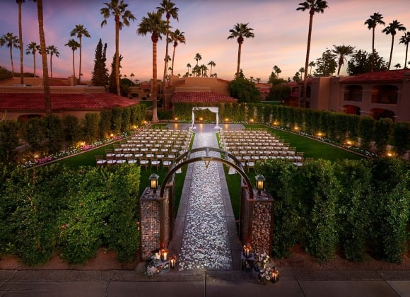 Image of the Plaza Lawn at night